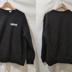 Levi's‎ Crew Neck Long Sleeve Fleece Sweatshirt Black Medium M Unisex Casual